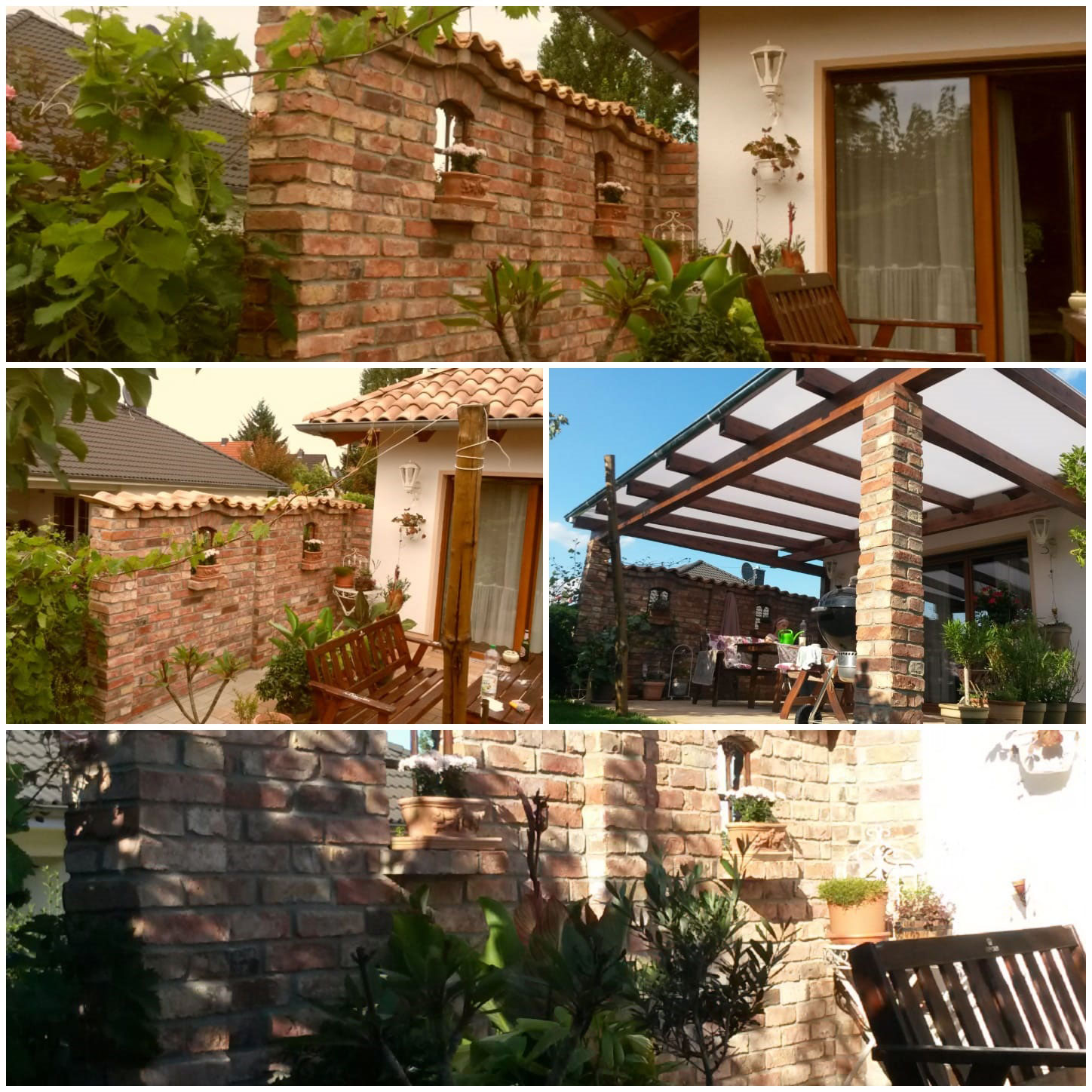 Mediterrane Ziegelmauer